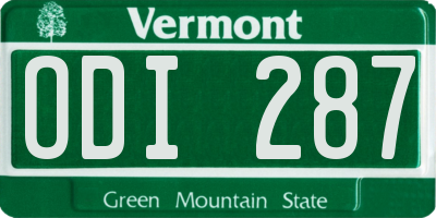 VT license plate ODI287
