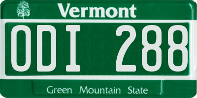 VT license plate ODI288