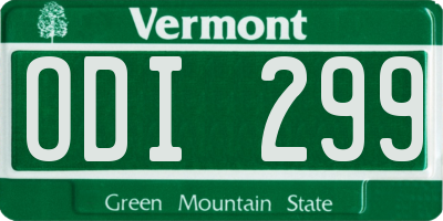 VT license plate ODI299