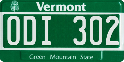 VT license plate ODI302