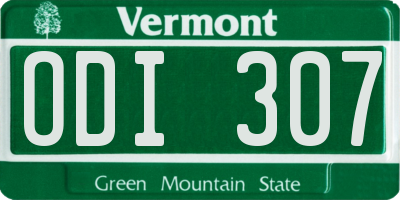VT license plate ODI307