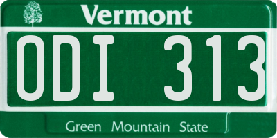 VT license plate ODI313