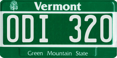 VT license plate ODI320