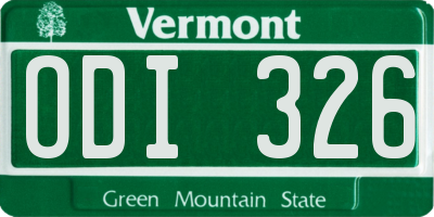 VT license plate ODI326