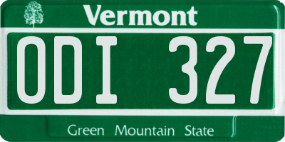 VT license plate ODI327