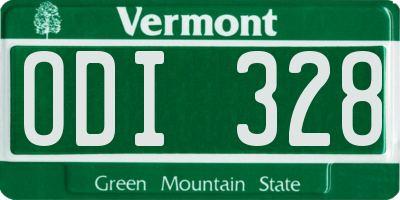 VT license plate ODI328
