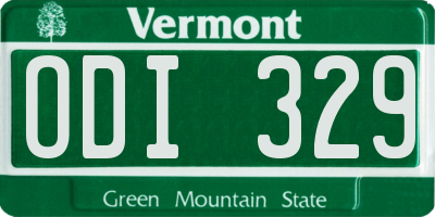 VT license plate ODI329