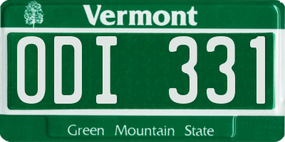 VT license plate ODI331