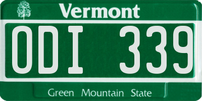 VT license plate ODI339