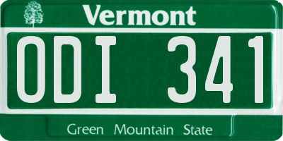 VT license plate ODI341