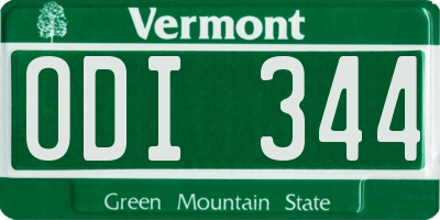 VT license plate ODI344