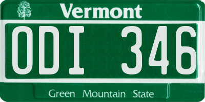 VT license plate ODI346