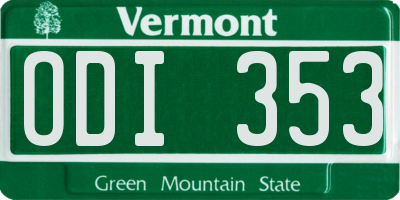 VT license plate ODI353
