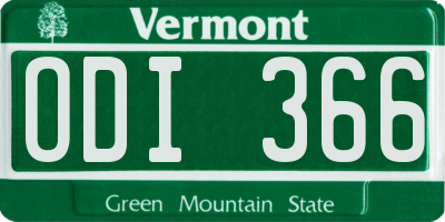 VT license plate ODI366