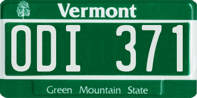VT license plate ODI371