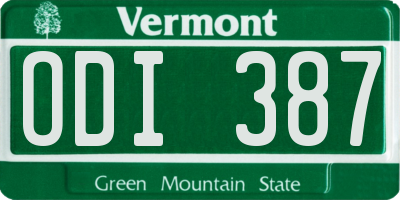 VT license plate ODI387