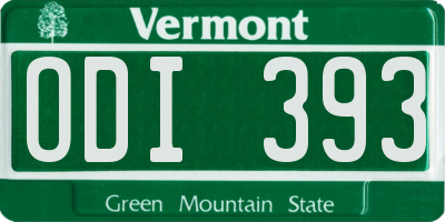 VT license plate ODI393