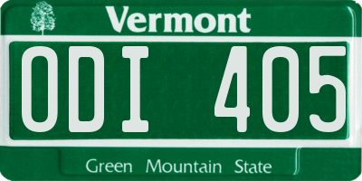 VT license plate ODI405