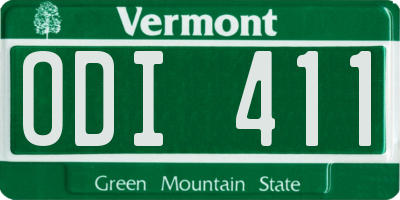 VT license plate ODI411