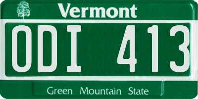 VT license plate ODI413