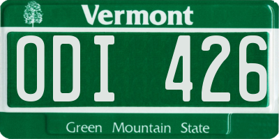 VT license plate ODI426
