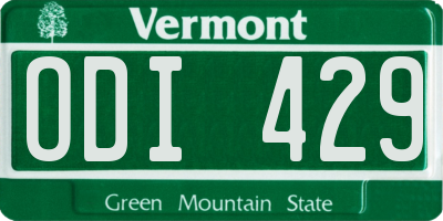 VT license plate ODI429