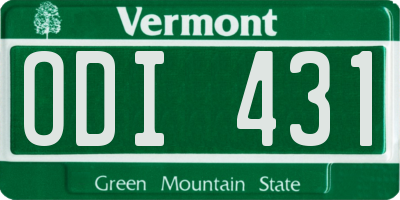 VT license plate ODI431