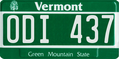 VT license plate ODI437
