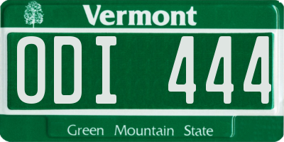 VT license plate ODI444