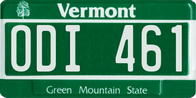VT license plate ODI461