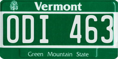 VT license plate ODI463