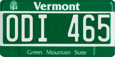 VT license plate ODI465