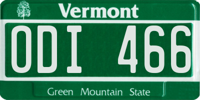 VT license plate ODI466
