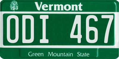 VT license plate ODI467