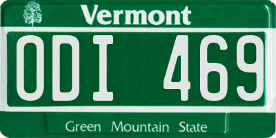 VT license plate ODI469
