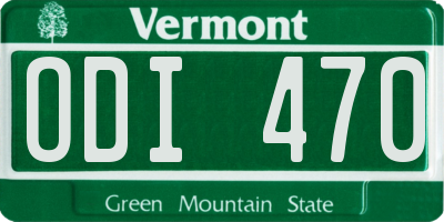 VT license plate ODI470
