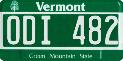 VT license plate ODI482