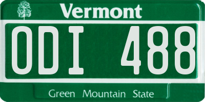VT license plate ODI488