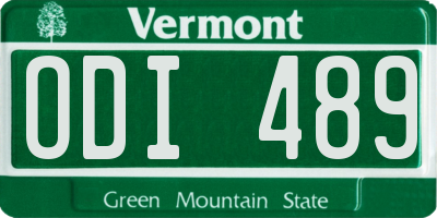 VT license plate ODI489