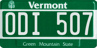 VT license plate ODI507