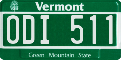 VT license plate ODI511