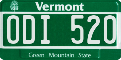 VT license plate ODI520