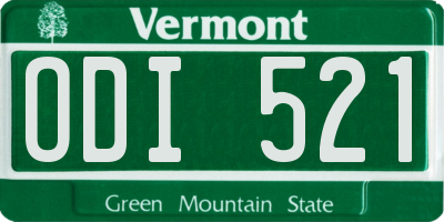 VT license plate ODI521