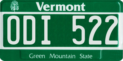 VT license plate ODI522
