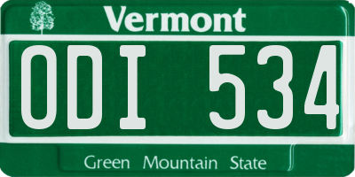 VT license plate ODI534