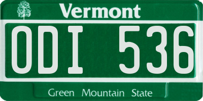 VT license plate ODI536