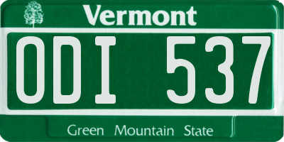 VT license plate ODI537