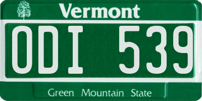 VT license plate ODI539