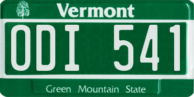 VT license plate ODI541