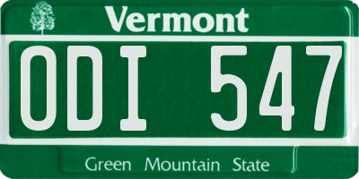 VT license plate ODI547